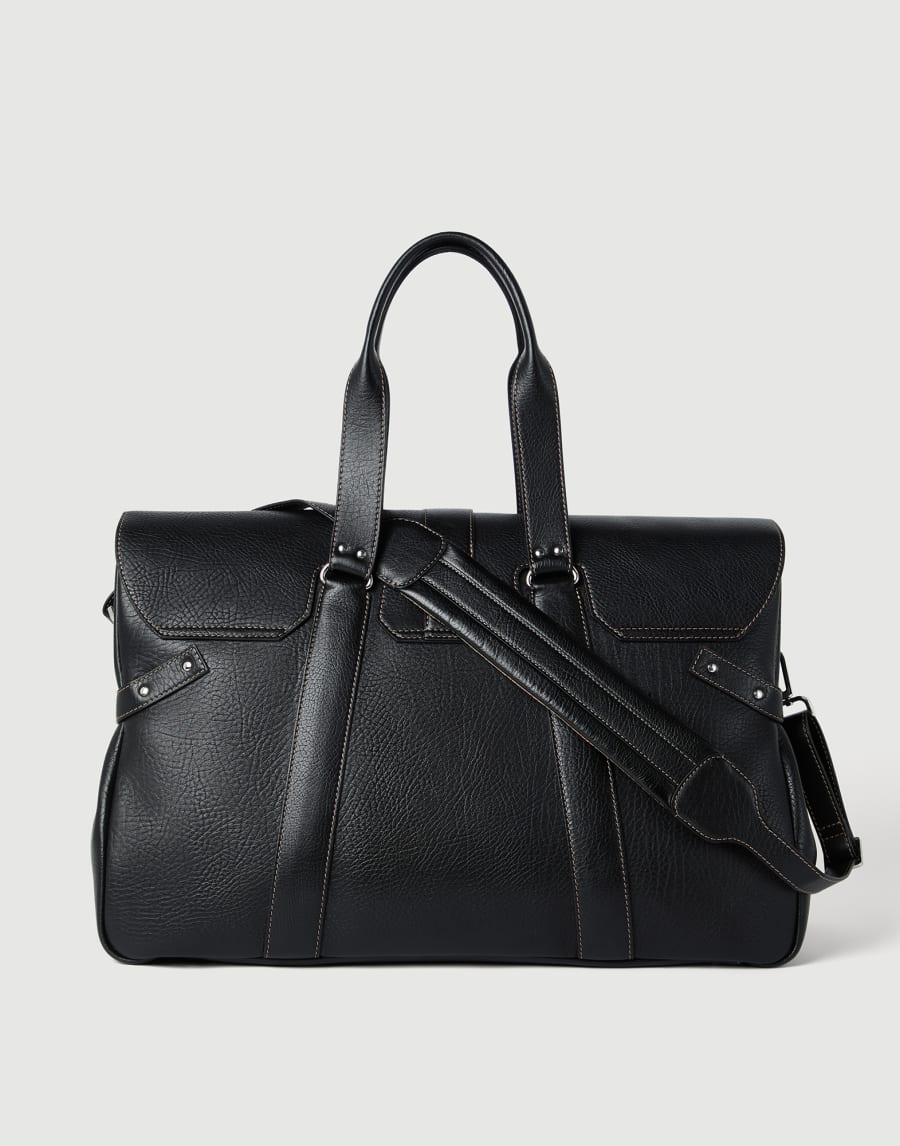 Сумка Weekender Country из зернистой телячьей кожи Чёрный Мужчина - Brunello Cucinelli