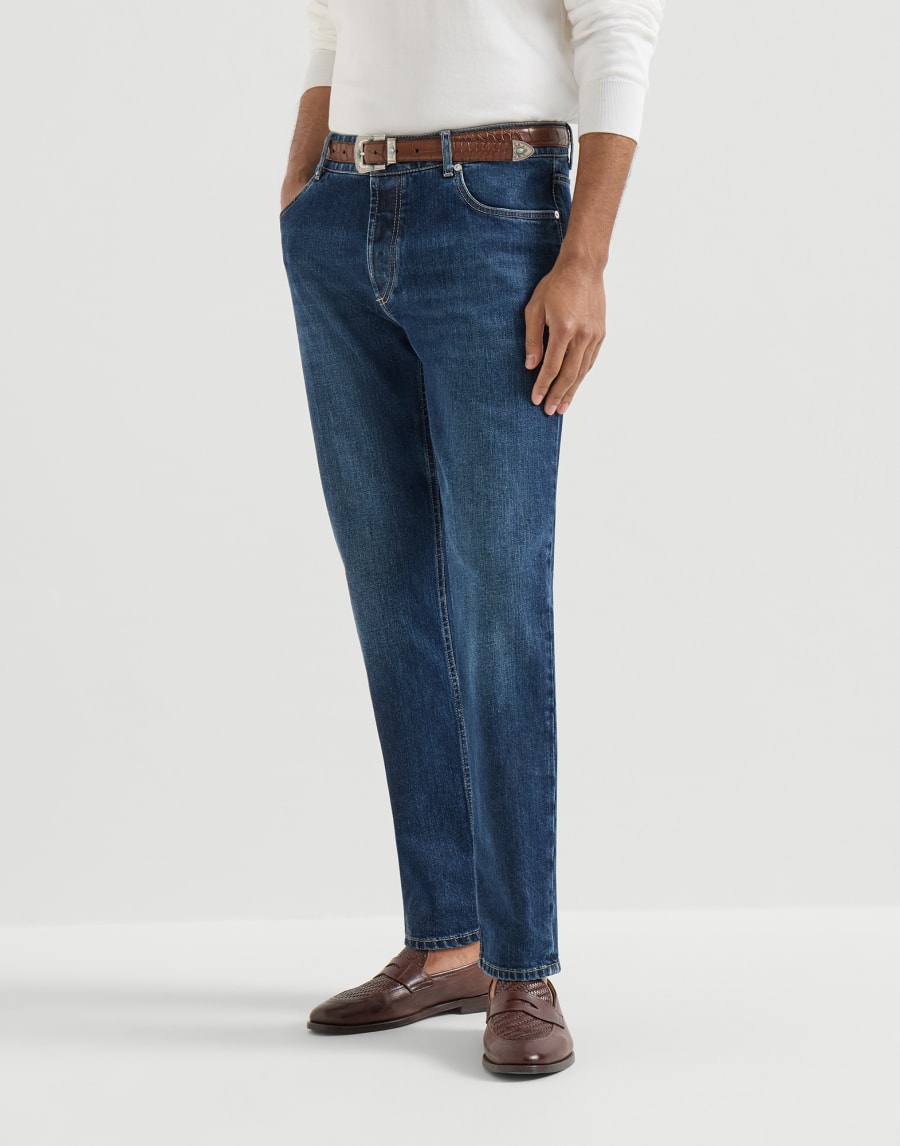 Traditional fit five-pocket trousers Denim Man - Brunello Cucinelli