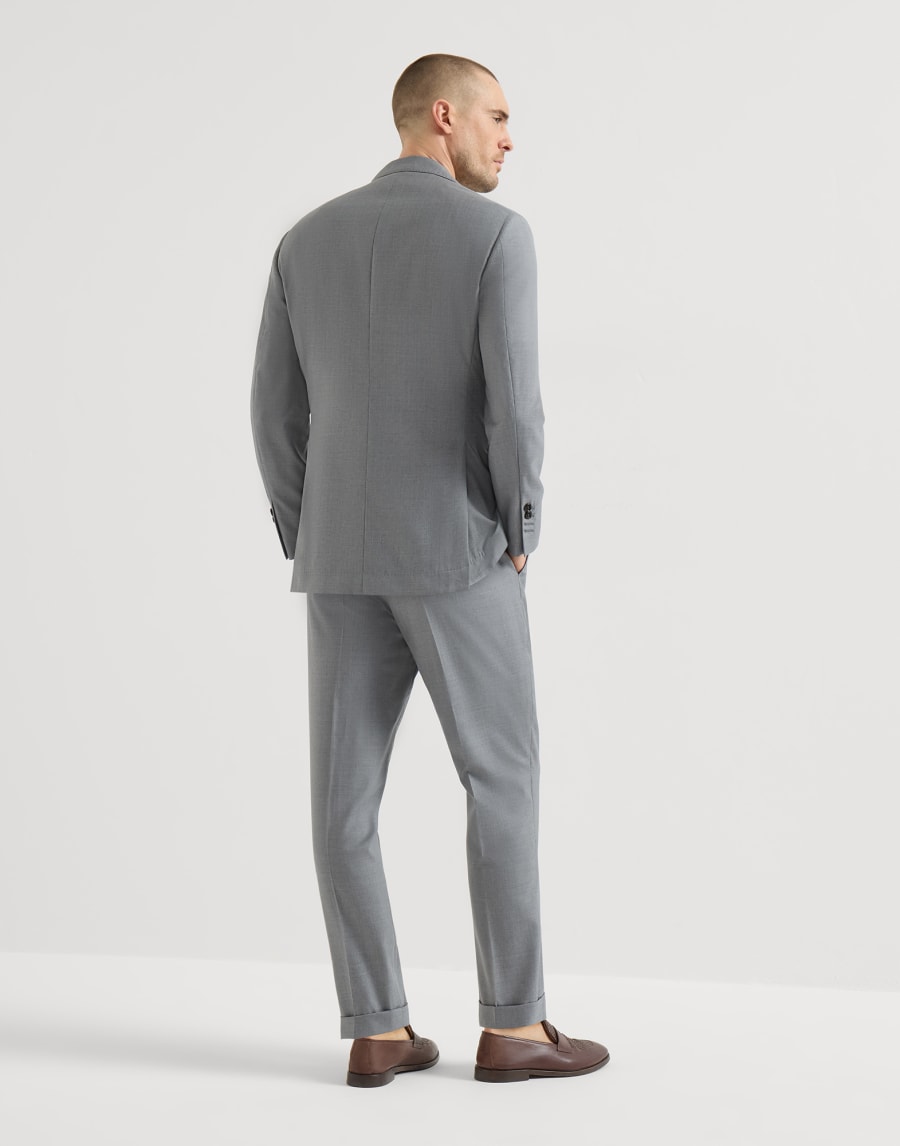 Virgin wool and silk hopsack suit Grey Man - Brunello Cucinelli