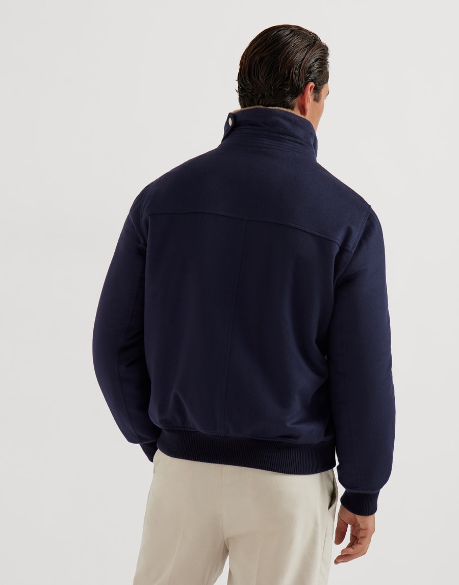 Jacke aus Kaschmir und Vikunja Navy-Blau Herren - Brunello Cucinelli