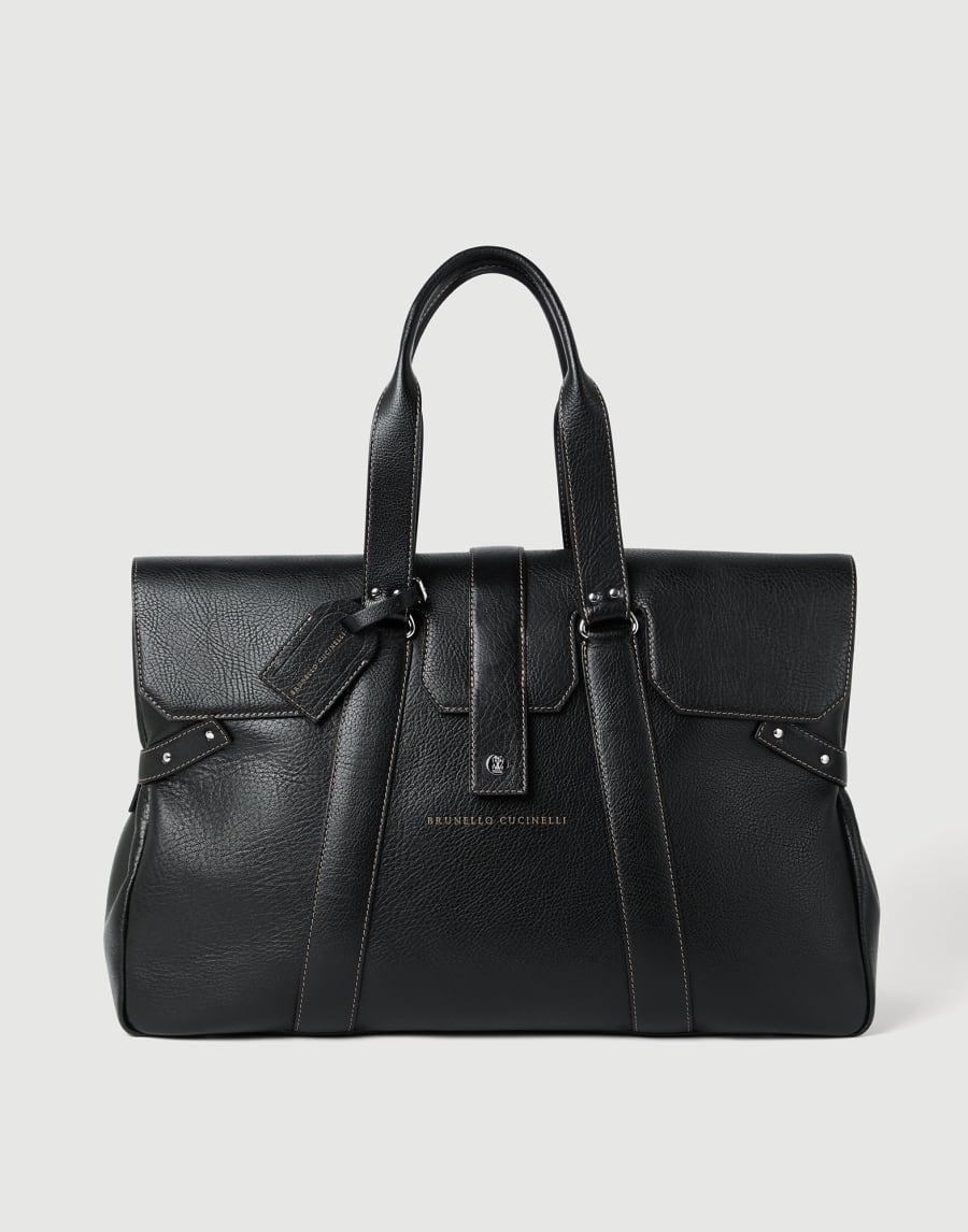 Сумка Weekender Country из зернистой телячьей кожи Чёрный Мужчина - Brunello Cucinelli