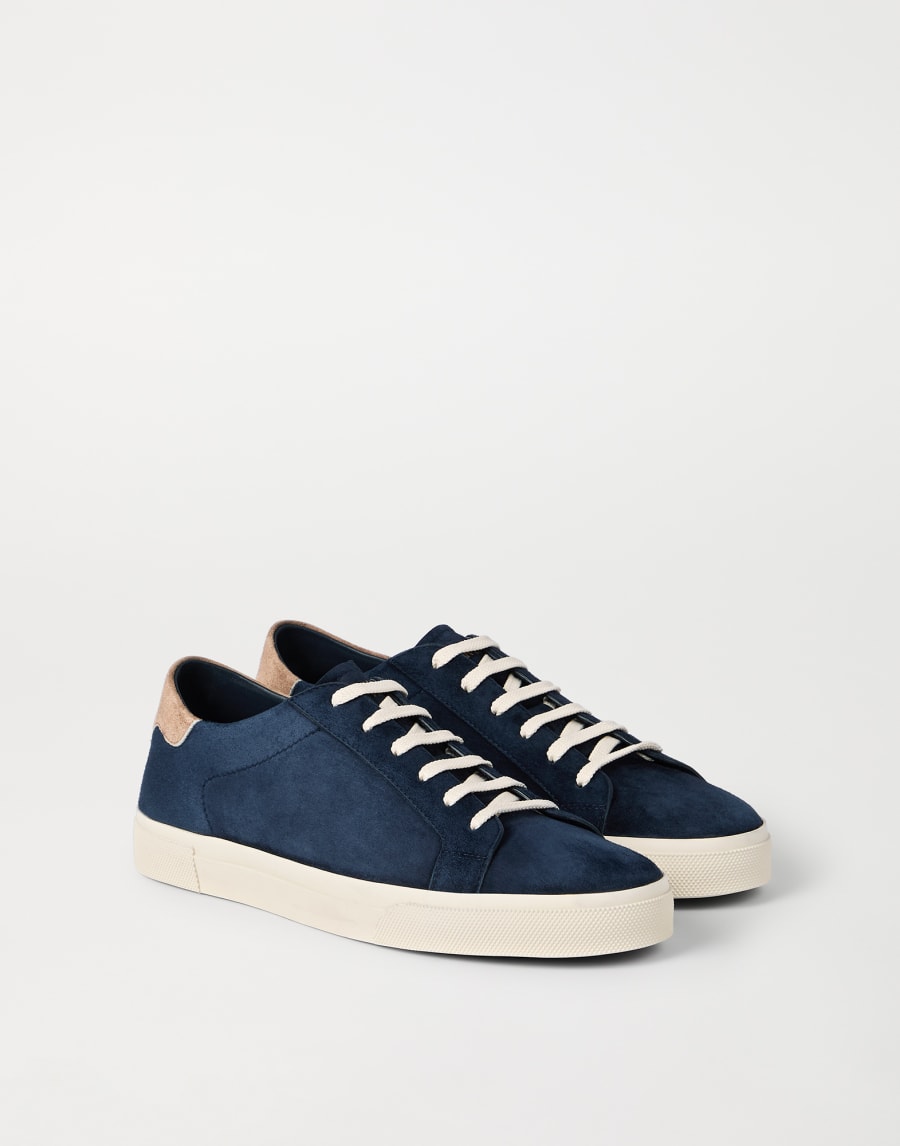 Sneakers aus Veloursleder Blau Herren - Brunello Cucinelli