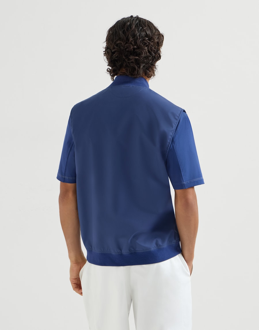 Nylon vest with logo Avio Blue Man - Brunello Cucinelli