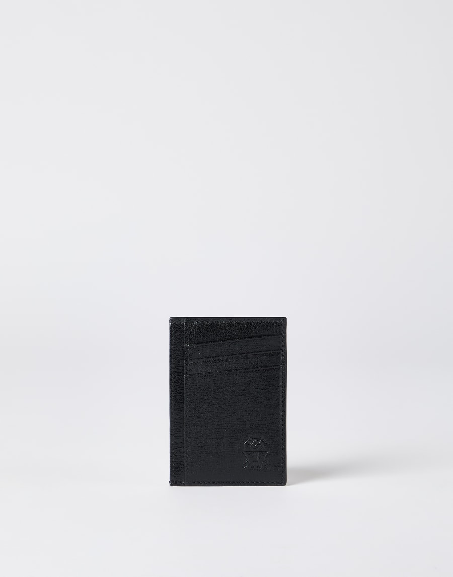 Grained leather card holder Black Man - Brunello Cucinelli