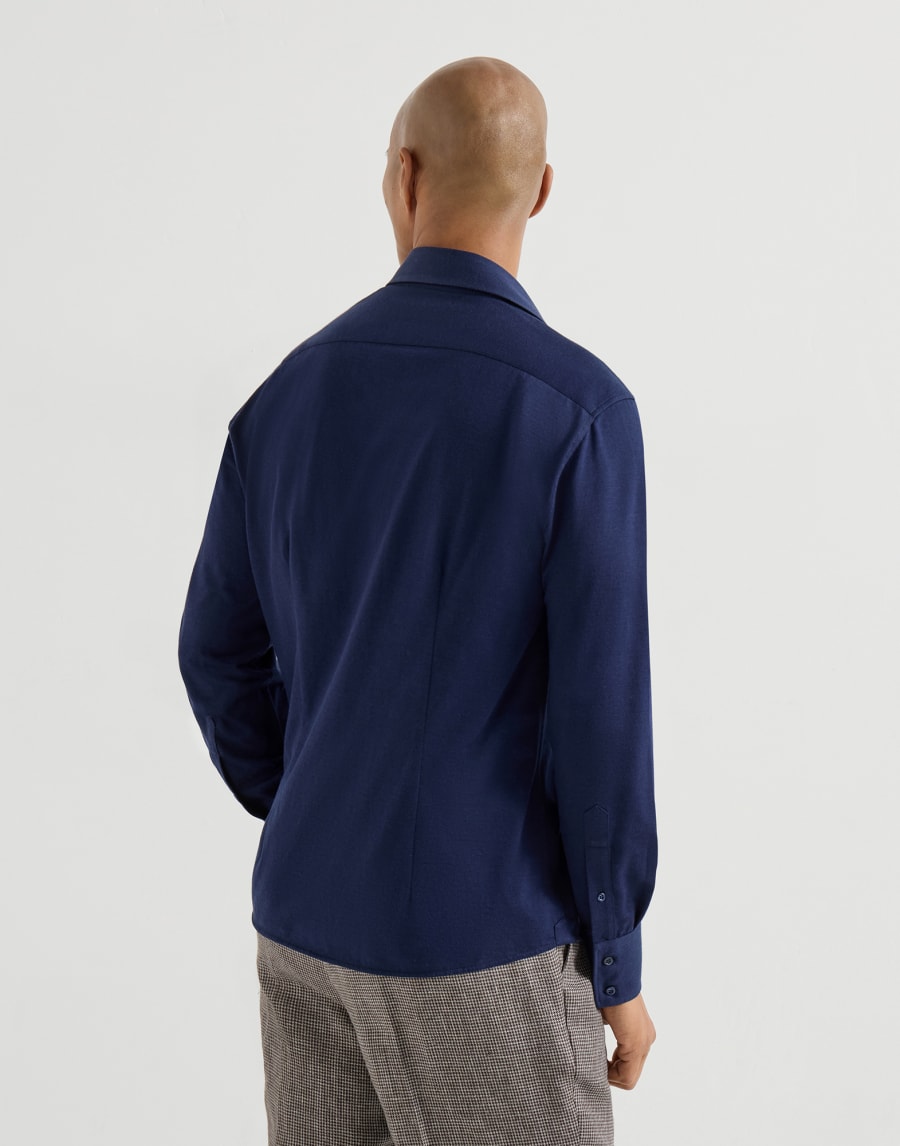 Piqué shirt Navy Blue Man - Brunello Cucinelli