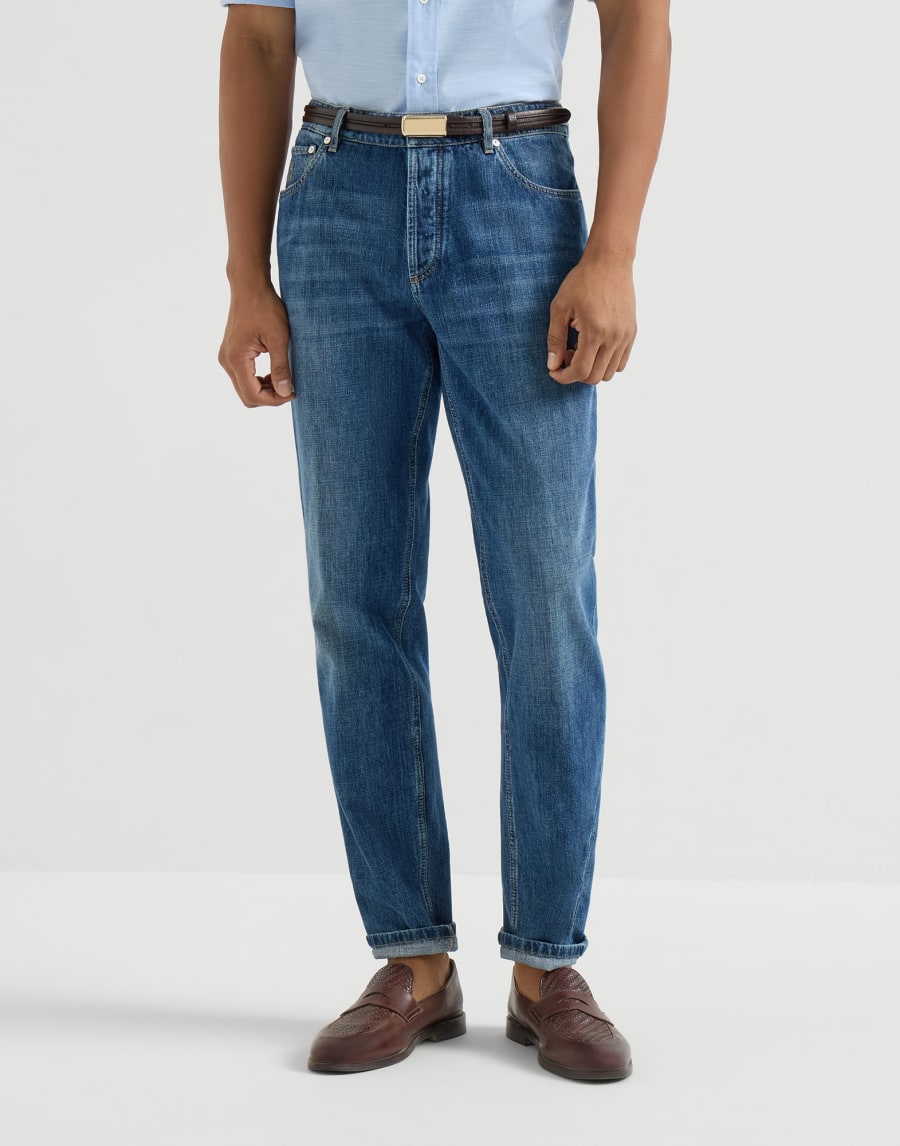 Pantalone in denim leggero Denim Medio Uomo - Brunello Cucinelli