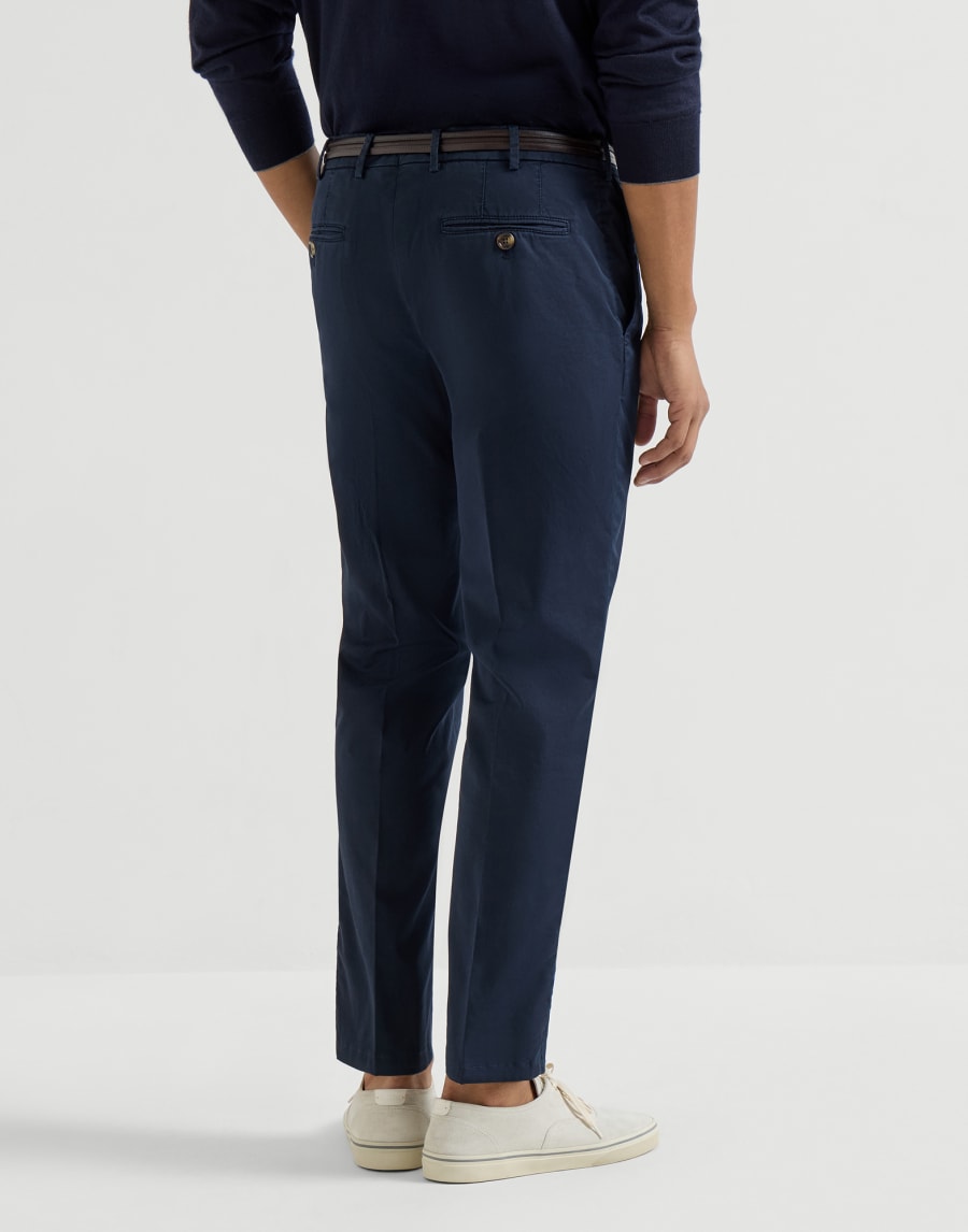 Pantalone in gabardina comfort Blu Navy Uomo - Brunello Cucinelli