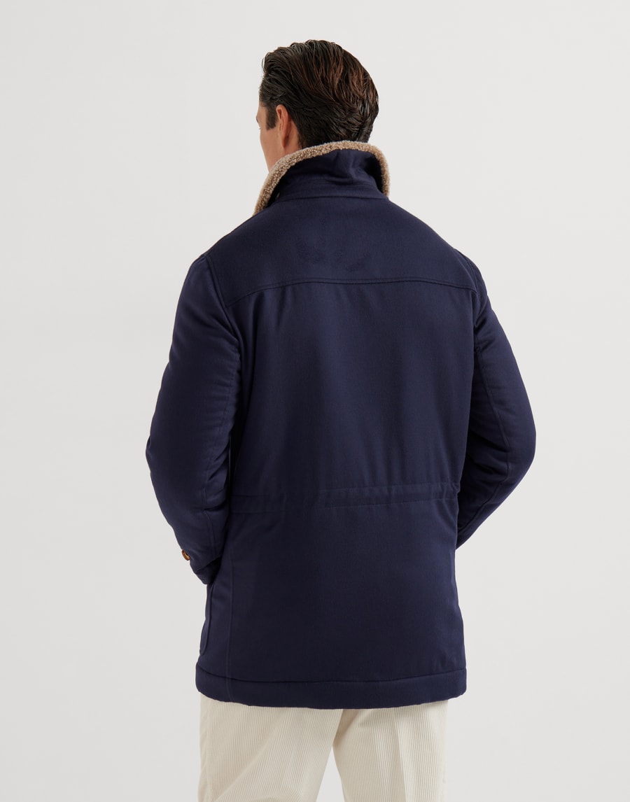 Mantel aus Kaschmir und Vikunja Navy-Blau Herren - Brunello Cucinelli