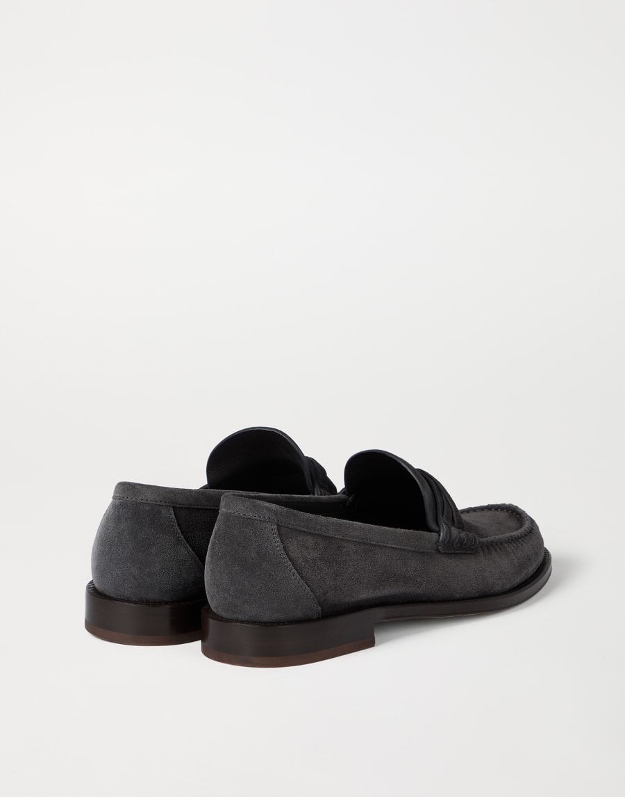 Loafer aus Veloursleder Schwarz Herren - Brunello Cucinelli