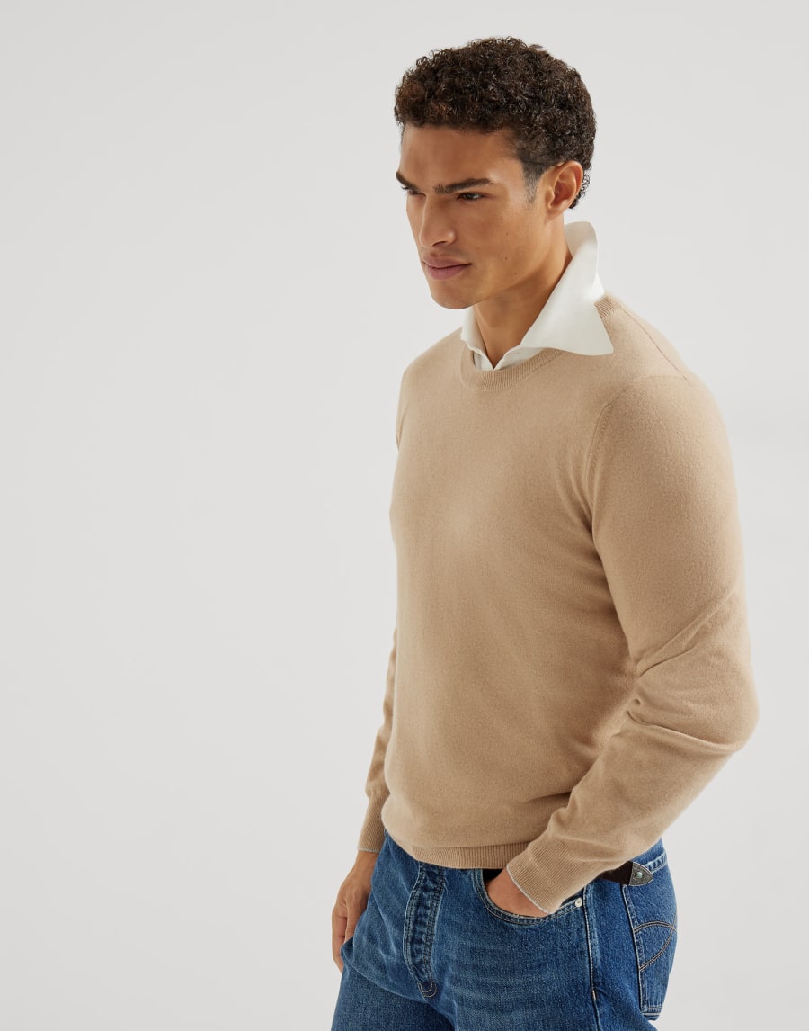 Vicuña sweater Beige Man - Brunello Cucinelli