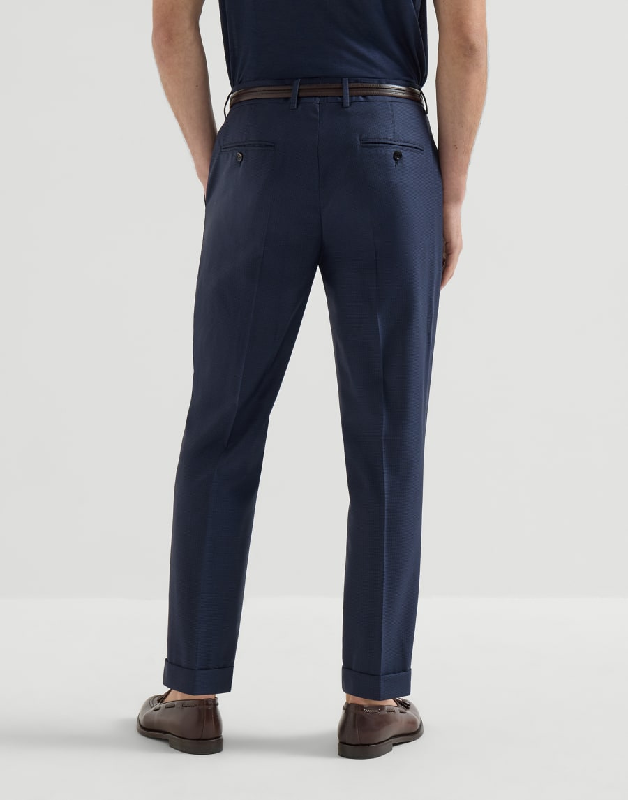 Pantalone pied-de-poule Blu Navy Uomo - Brunello Cucinelli