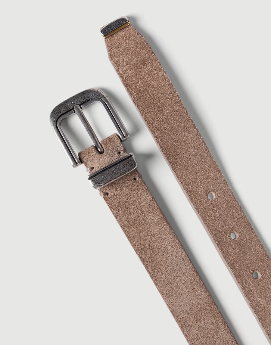 Reversed leather belt Light Brown Man - Brunello Cucinelli