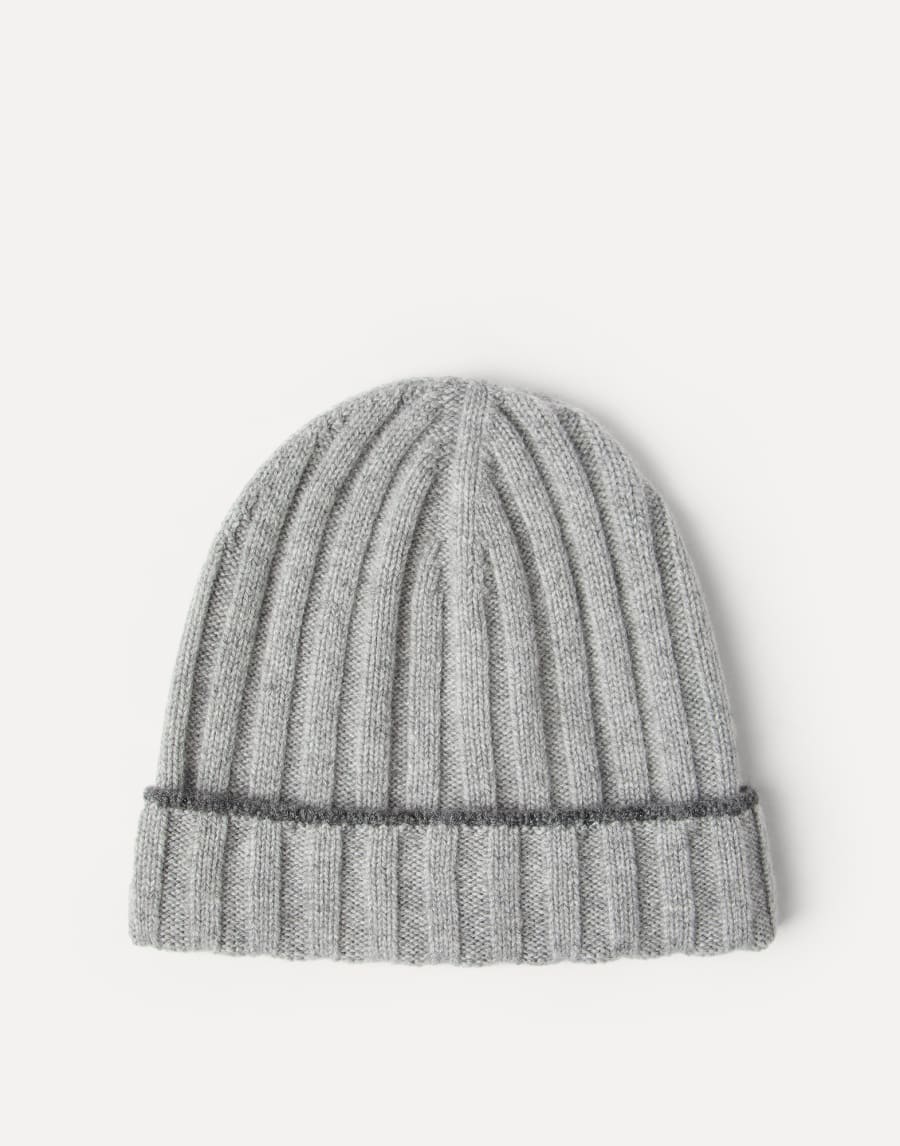 Cashmere rib knit beanie Grey Man - Brunello Cucinelli