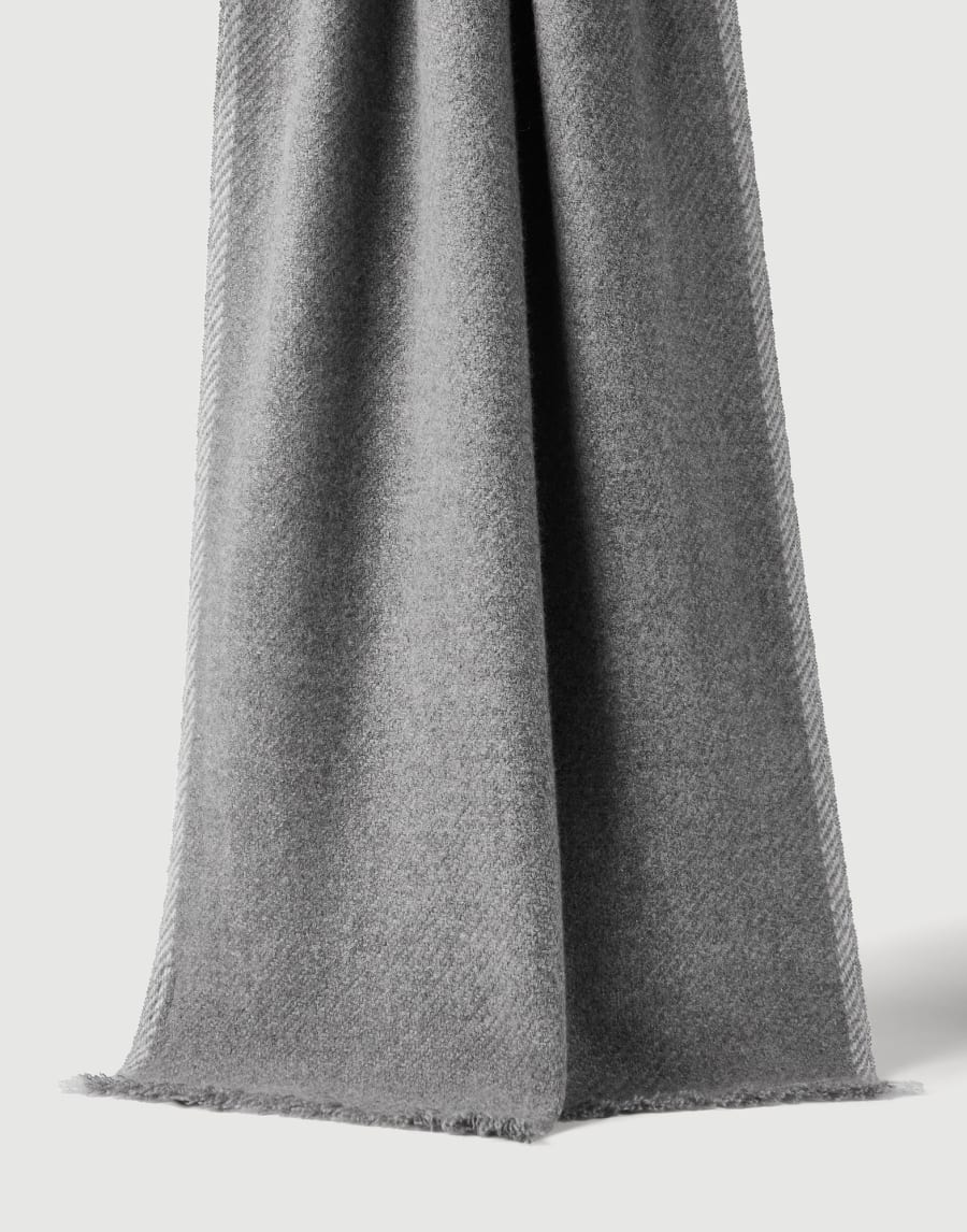Cashmere diagonal scarf Medium Grey Man - Brunello Cucinelli