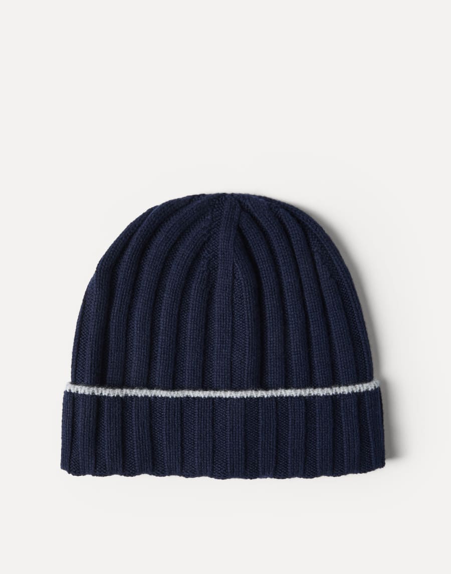 Vicuña knit beanie Blue Man - Brunello Cucinelli