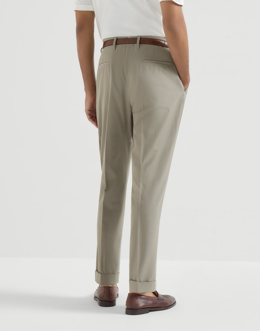 Pantalone con pince Khaki Uomo - Brunello Cucinelli