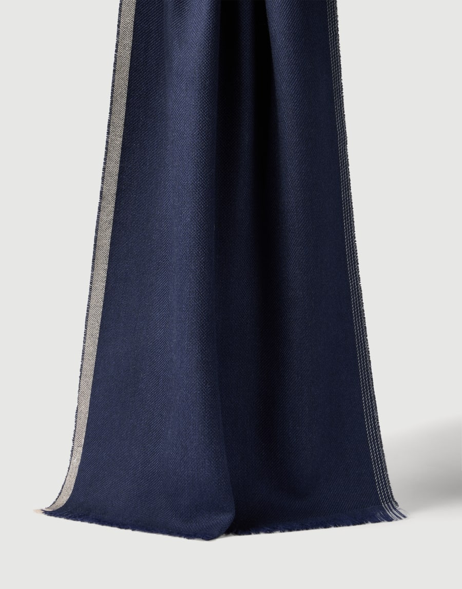 Wool and cashmere scarf Blue Man - Brunello Cucinelli
