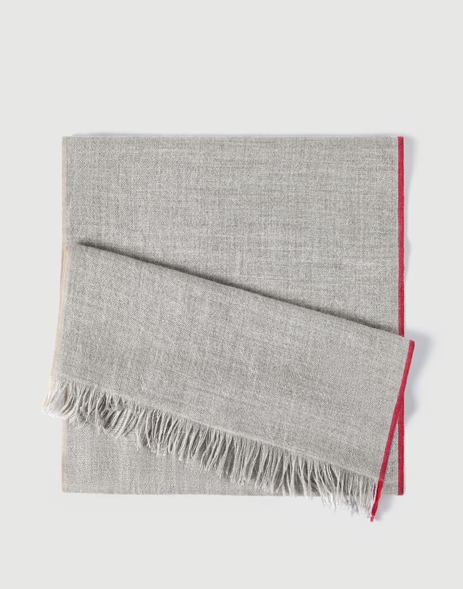 Scarf with selvedge Grey Man - Brunello Cucinelli