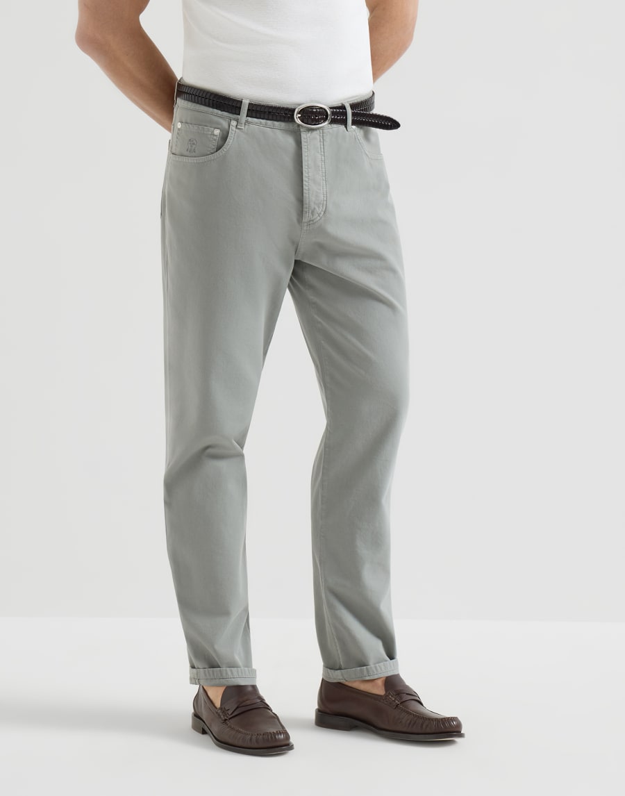 Gabardine garment dyed trousers Khaki Man - Brunello Cucinelli