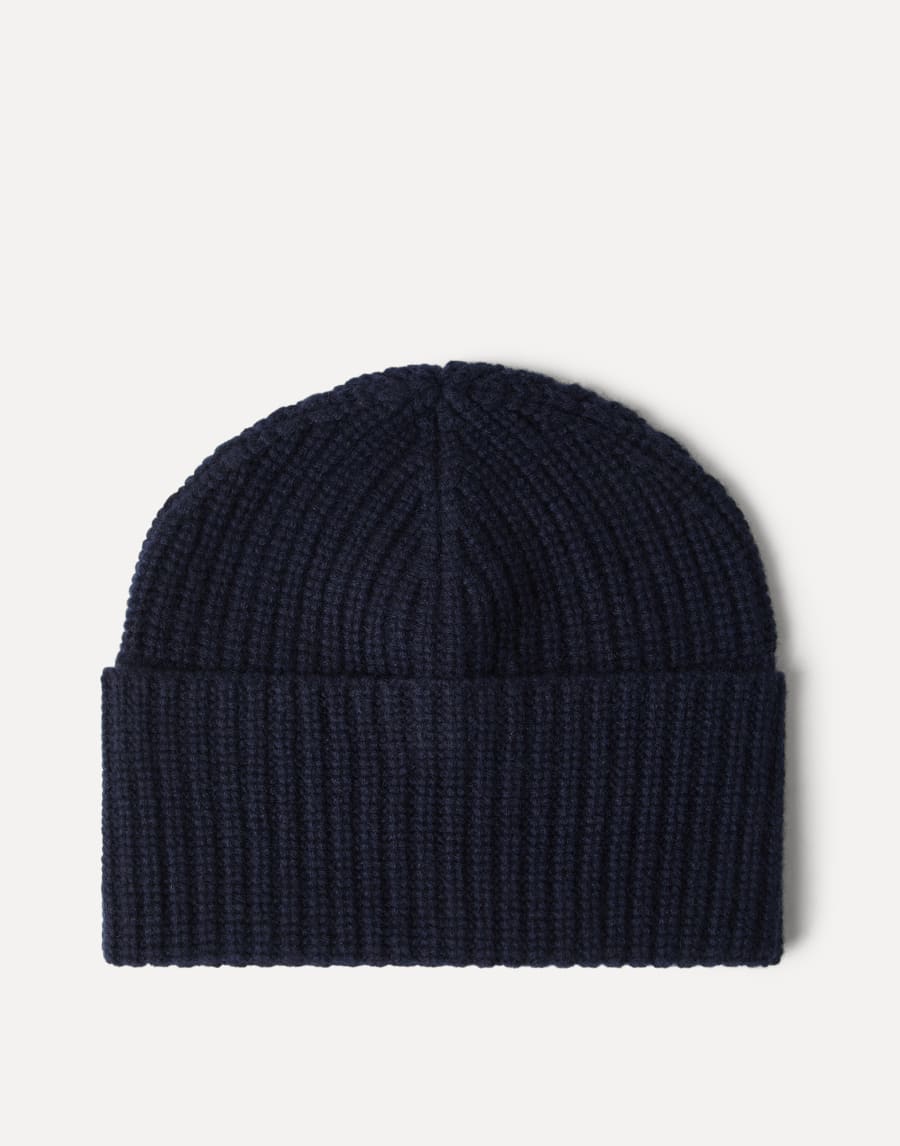 캐시미어 립 니트 비니 네이비 블루 남성 - Brunello Cucinelli