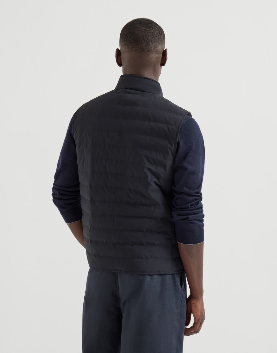 Taffeta down jacket Navy Blue Man - Brunello Cucinelli