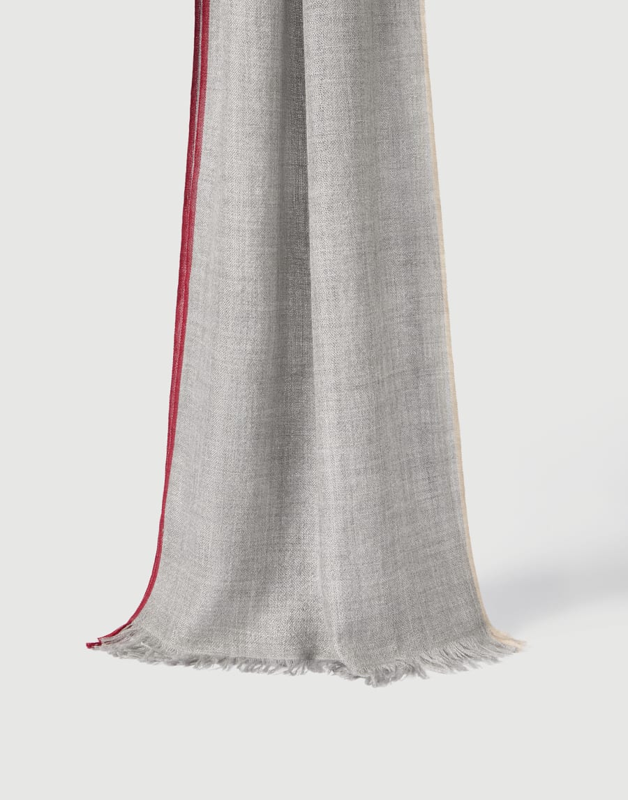 Scarf with selvedge Grey Man - Brunello Cucinelli