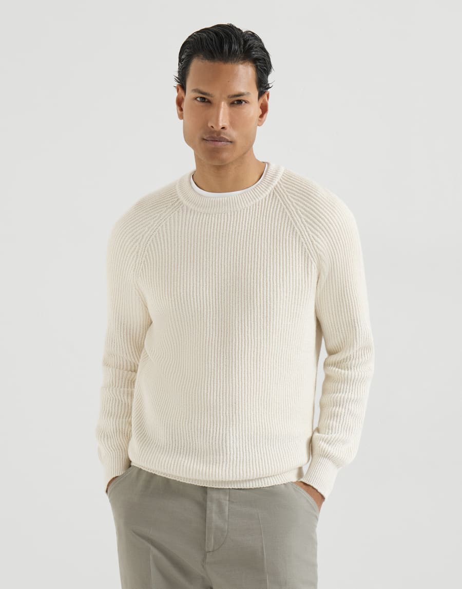 English Rib knit sweater Panama Man - Brunello Cucinelli