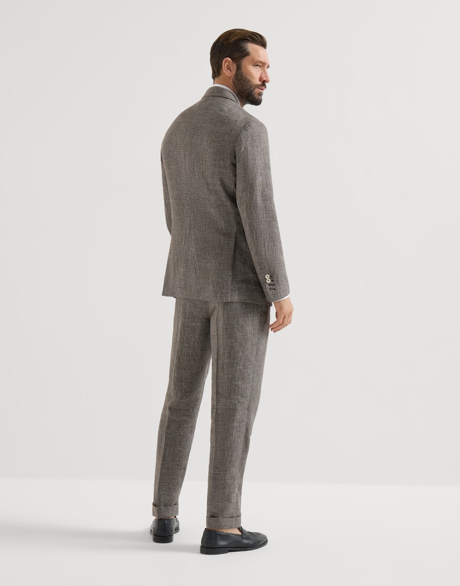 Houndstooth suit Hazelnut Man - Brunello Cucinelli