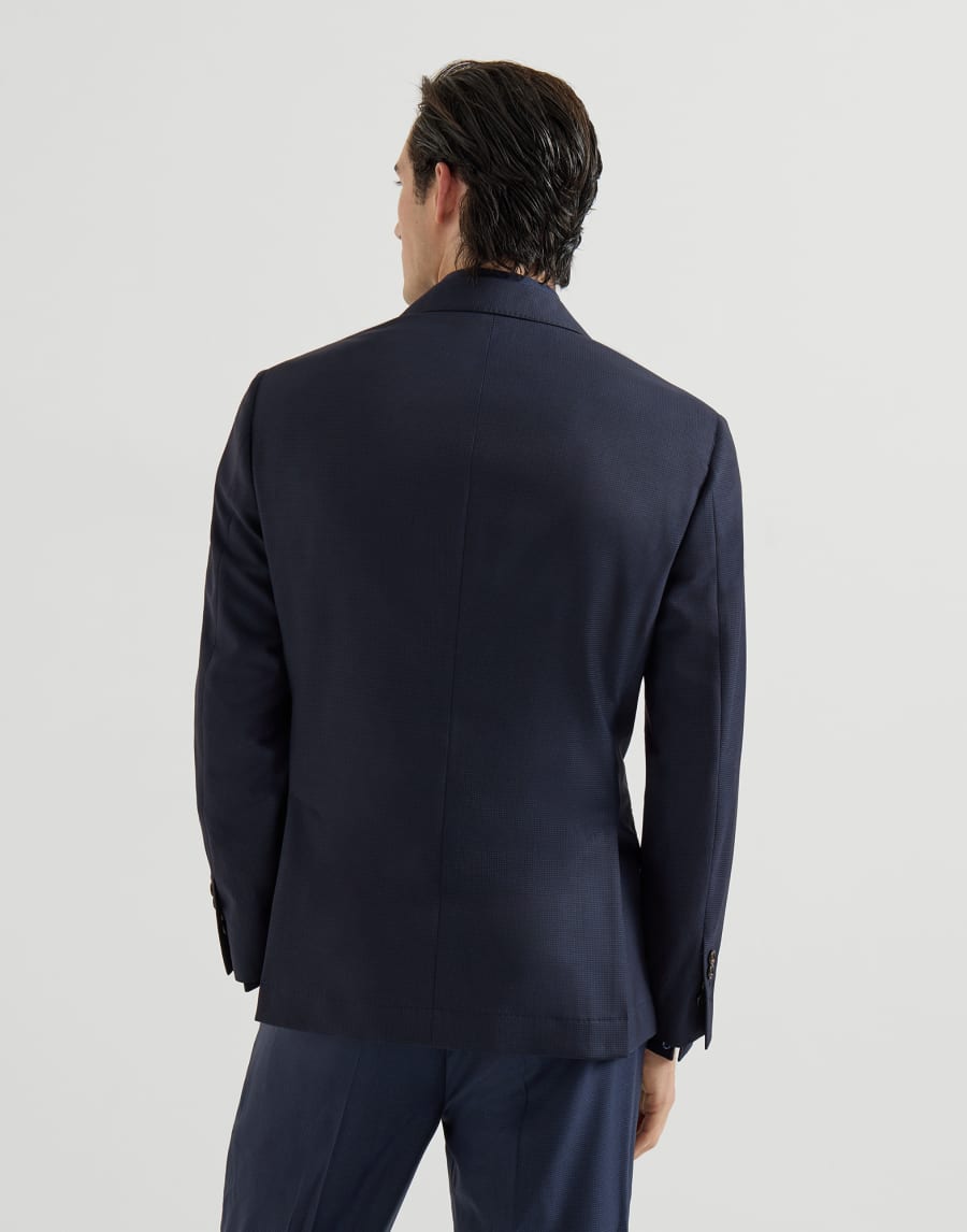 Blazer in Hahnentrittmuster Navy-Blau Herren - Brunello Cucinelli