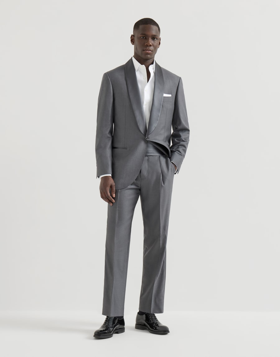 Tuxedo with shawl lapel Grey Man - Brunello Cucinelli