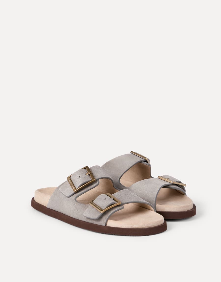 Suede slides Fog Man - Brunello Cucinelli