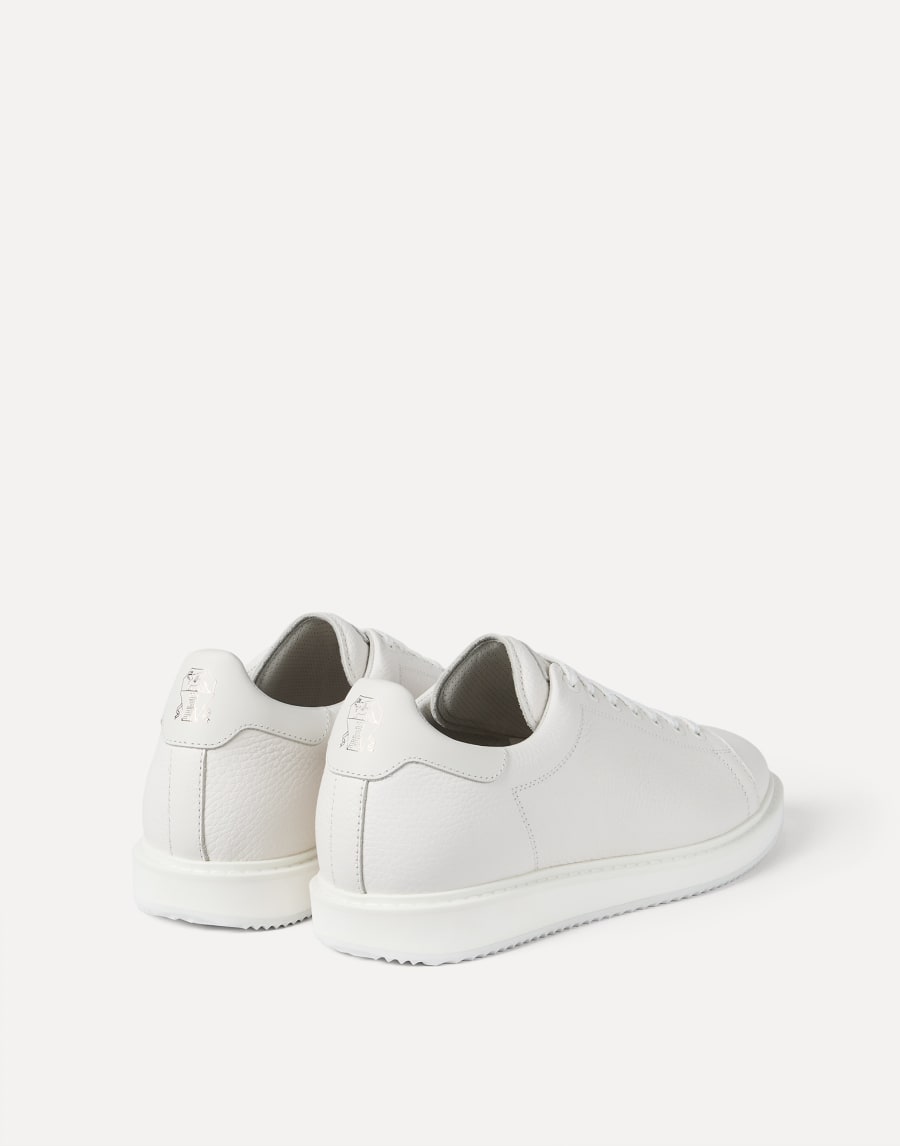 Sneakers aus genarbtem Kalbsleder Weiß Herren - Brunello Cucinelli