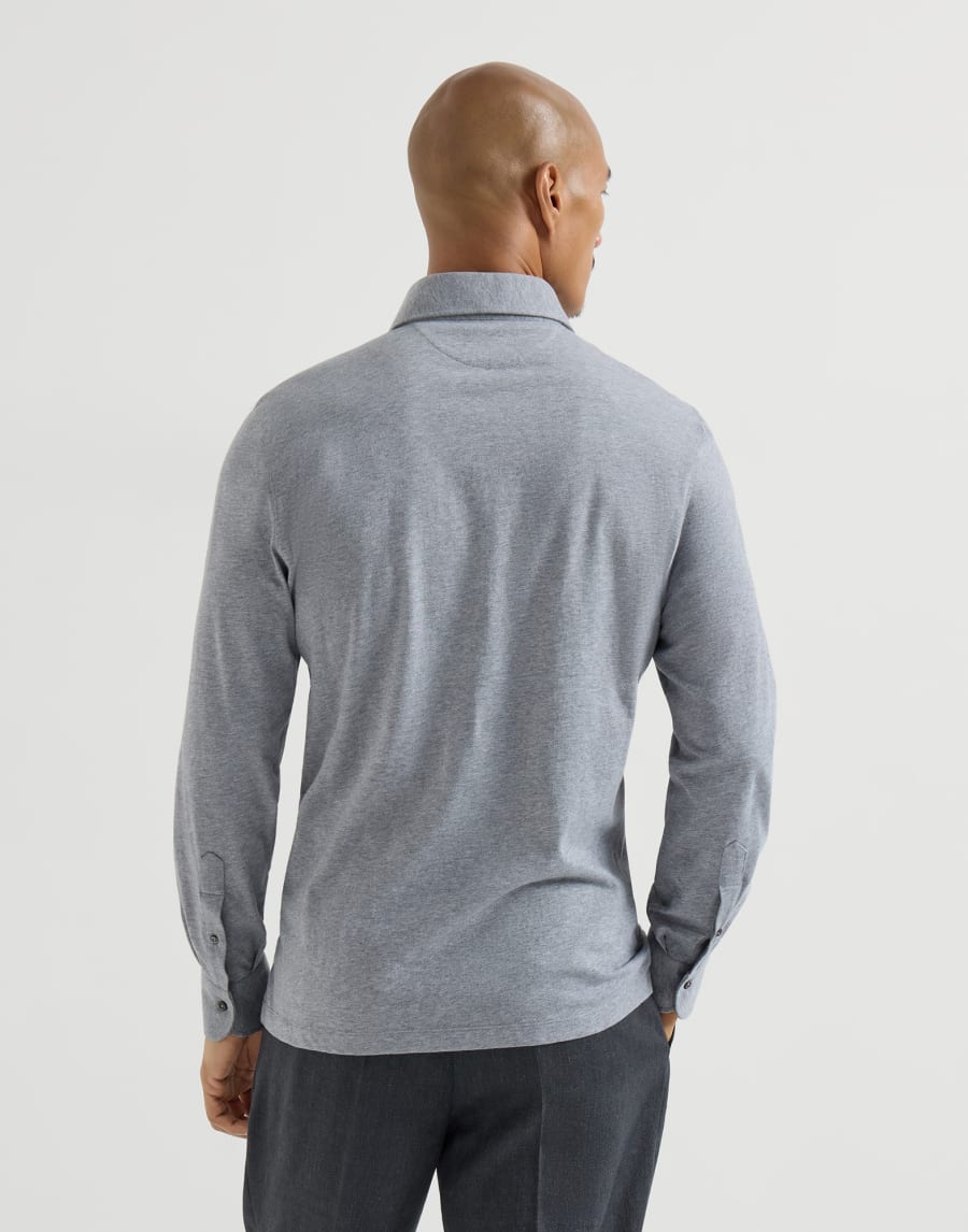 Polo con cuello camisa Gris Medio Hombre - Brunello Cucinelli