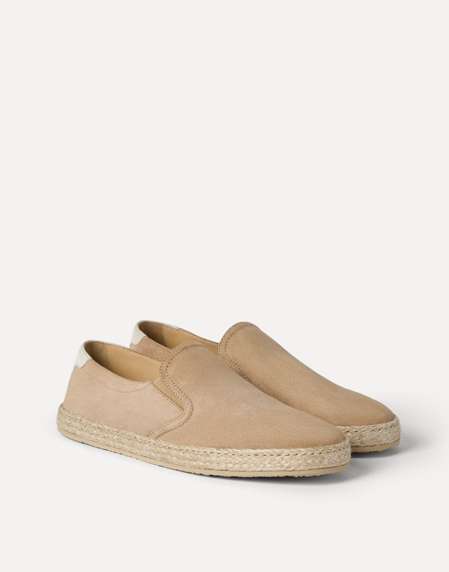 Slip-Ons aus Veloursleder Hellbraun Herren - Brunello Cucinelli