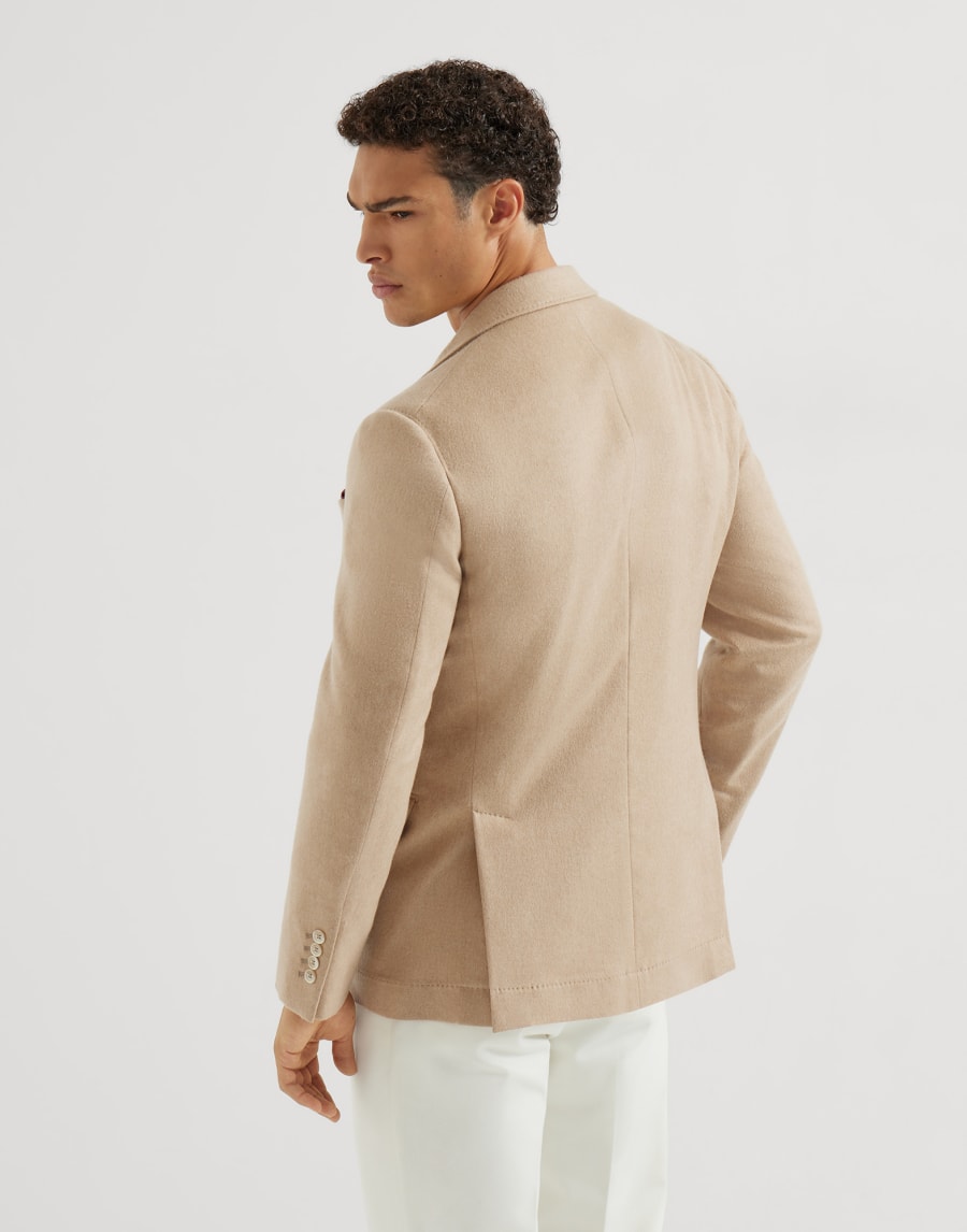 Cashmere and vicuña deconstructed blazer Buff Man - Brunello Cucinelli
