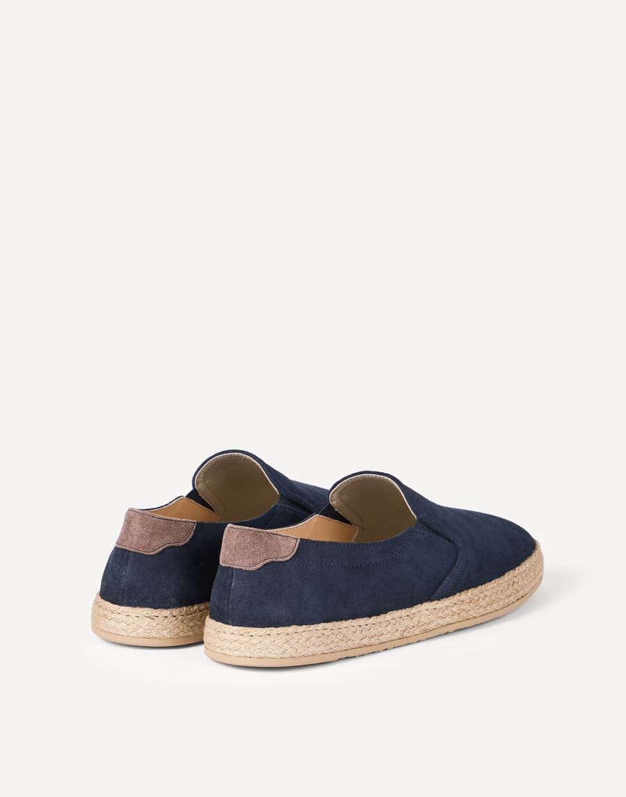 Suede slip-ons with rope insert Blue Man - Brunello Cucinelli