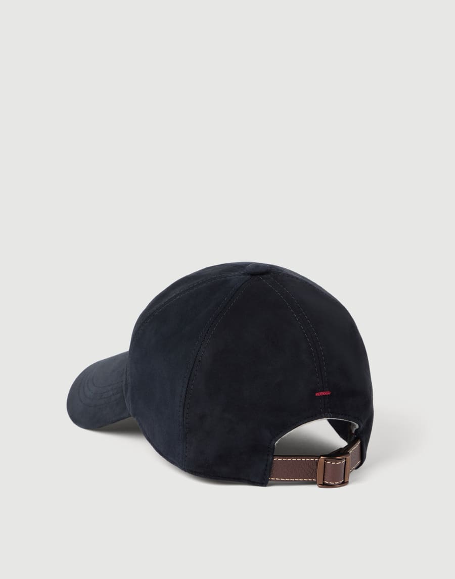 Suede baseball cap Navy Blue Man - Brunello Cucinelli
