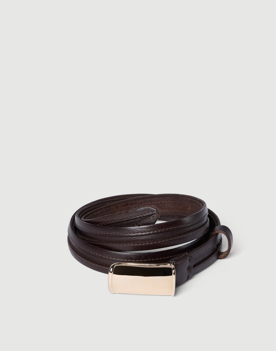 Leather belt Chocolate Man - Brunello Cucinelli