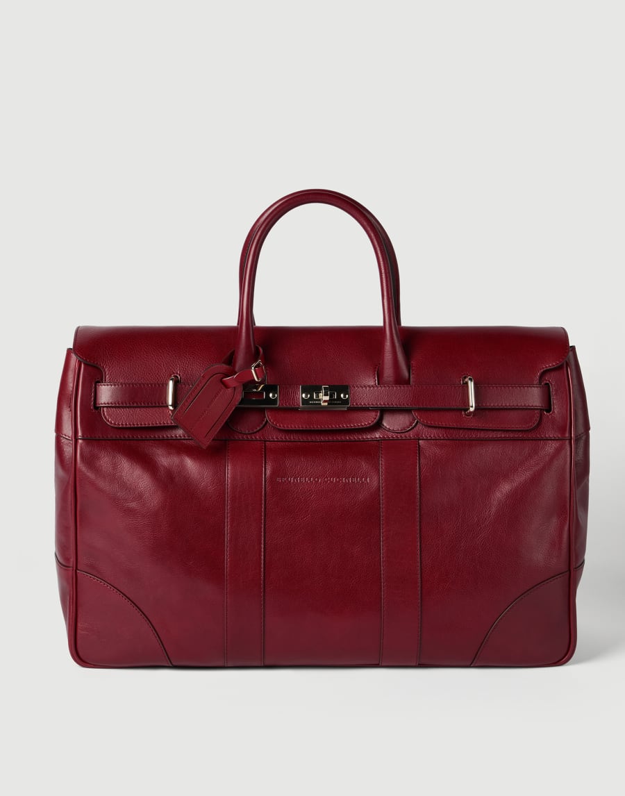 Calfskin country bag Terracotta Man - Brunello Cucinelli