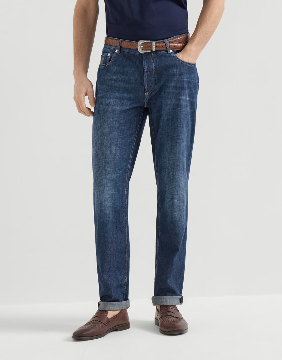 Lightweight denim trousers Dark Denim Man - Brunello Cucinelli