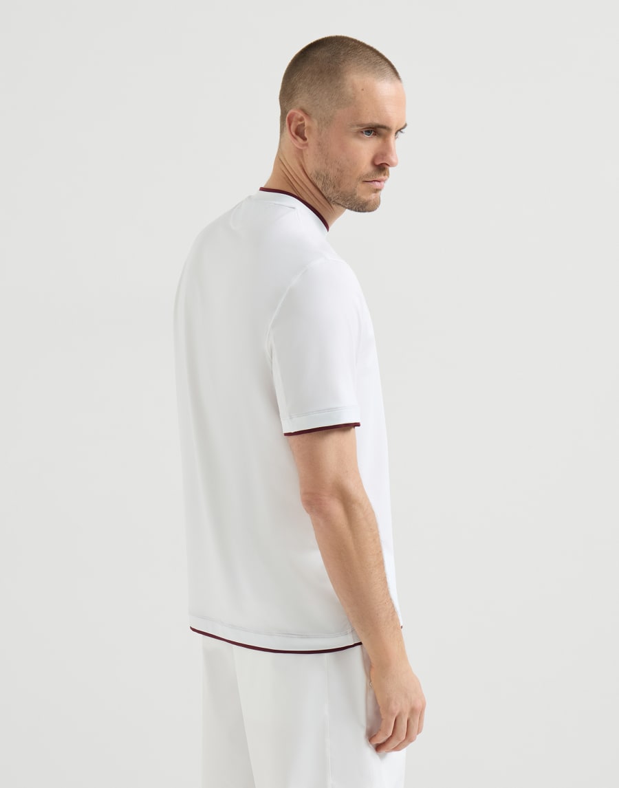 T-shirt with faux-layering White Man - Brunello Cucinelli