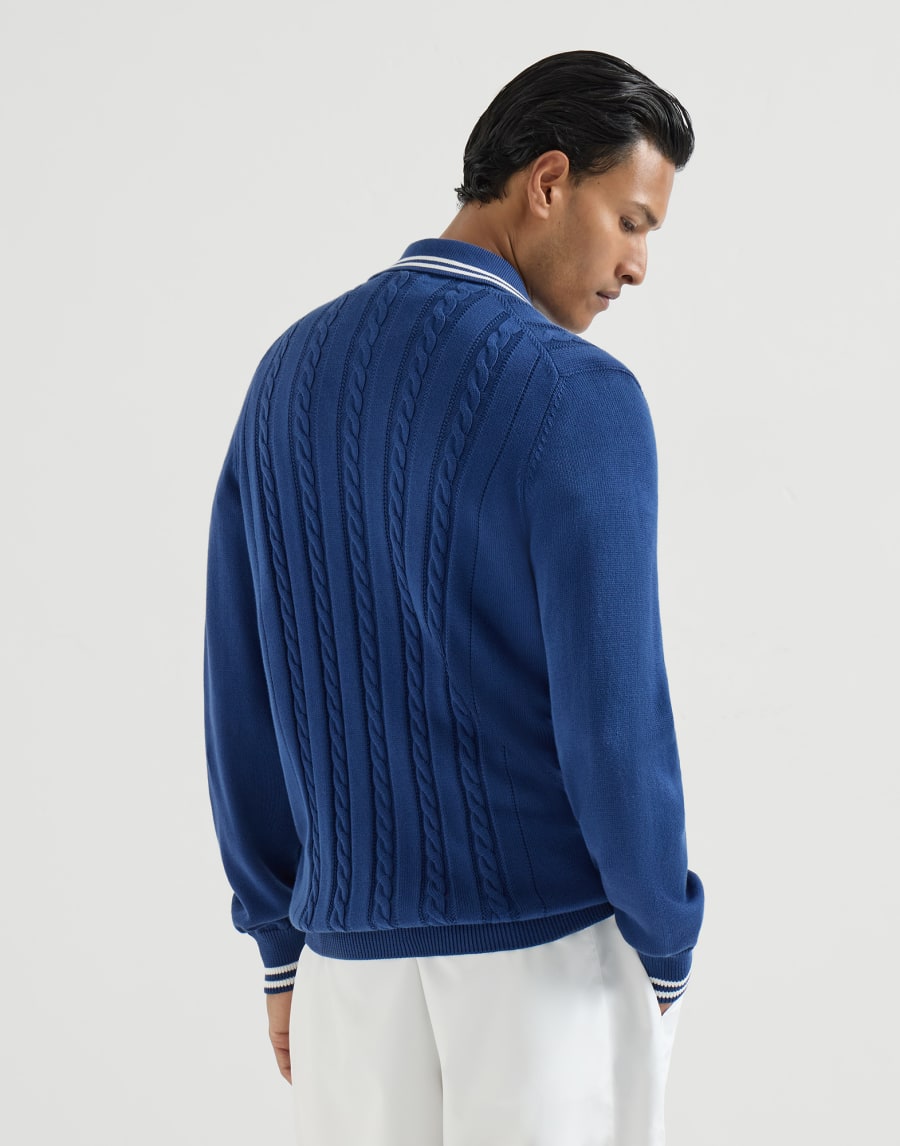 Strickhemd Fliegerblau Herren - Brunello Cucinelli