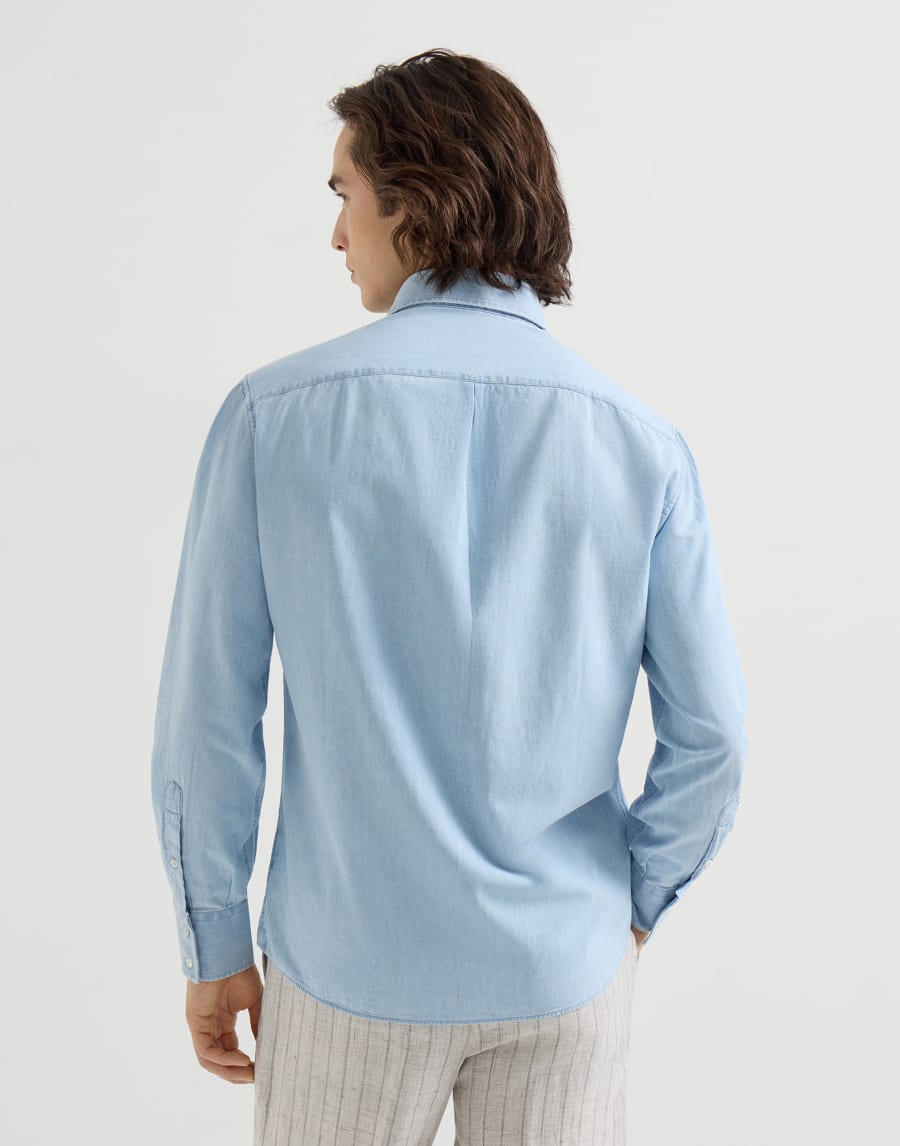 Camicia in chambray Denim Chiaro Uomo - Brunello Cucinelli