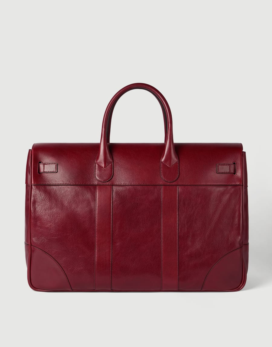 Calfskin country bag Terracotta Man - Brunello Cucinelli