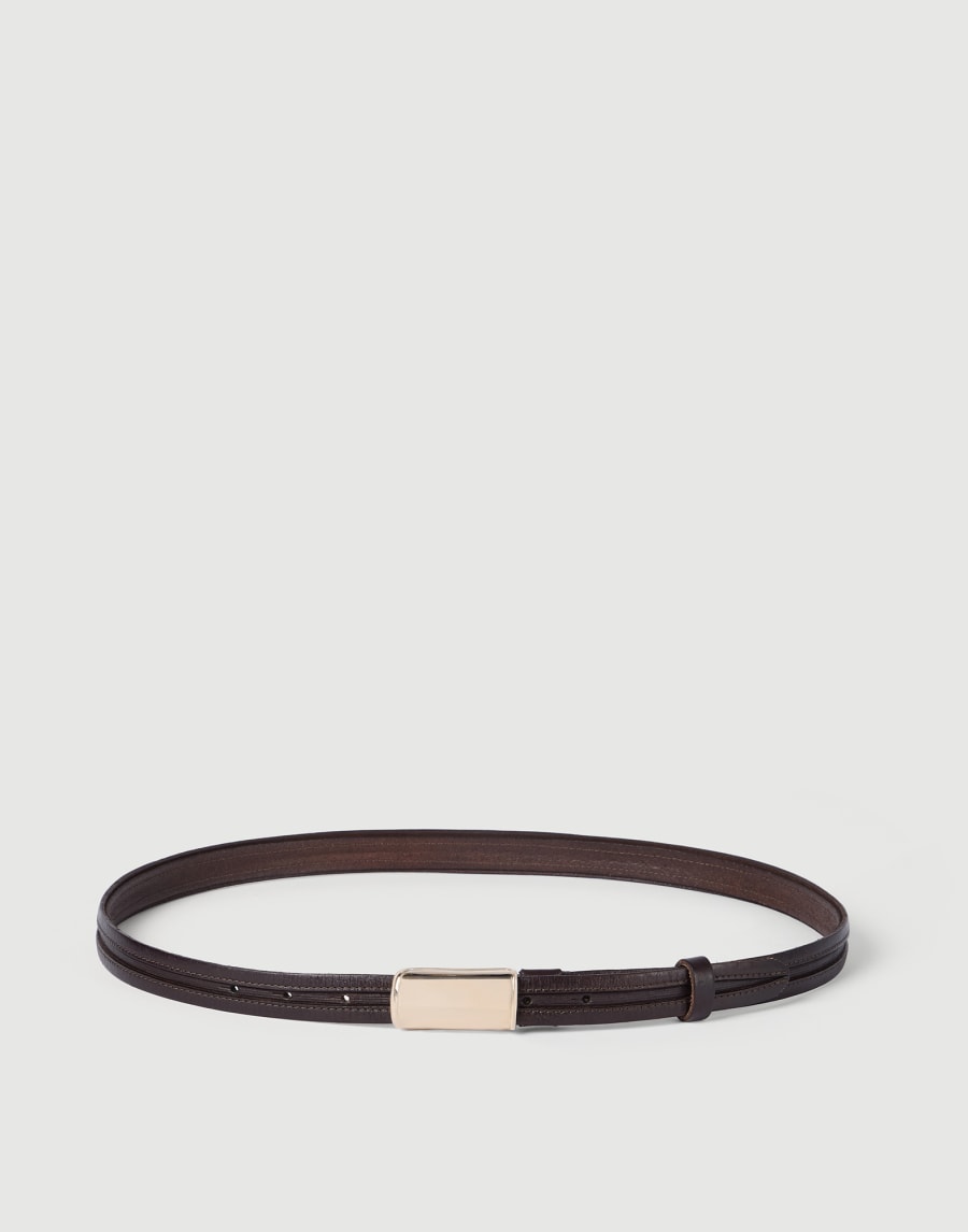 Leather belt Chocolate Man - Brunello Cucinelli