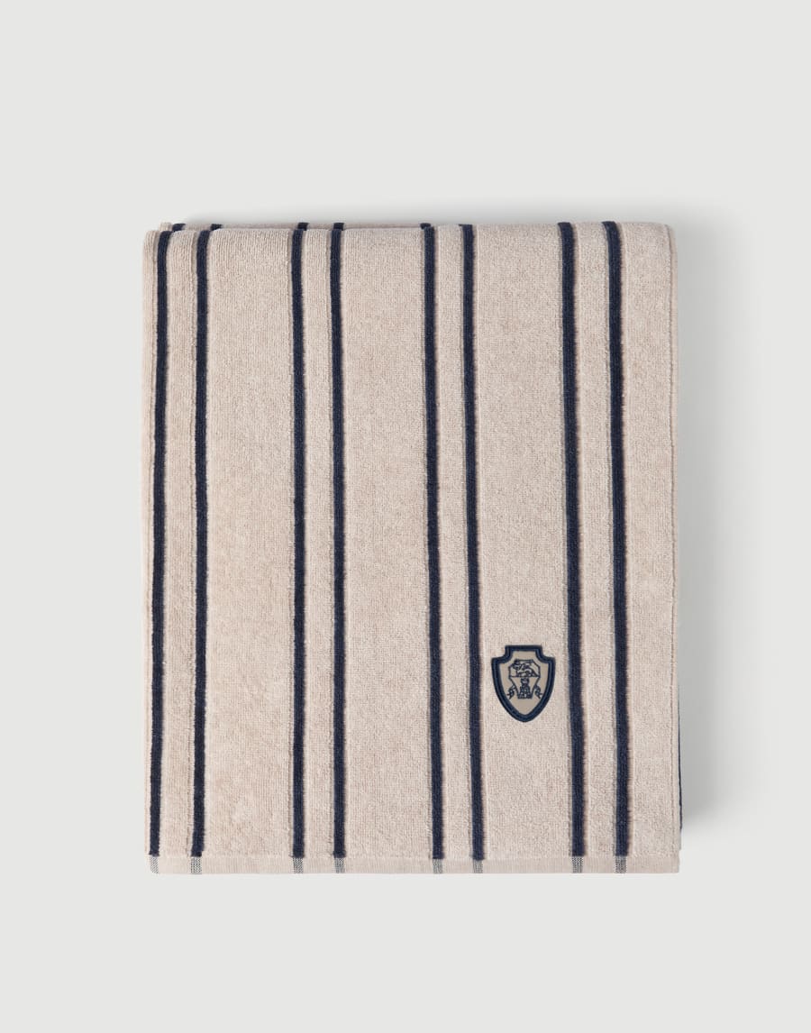 Striped terrycloth towel Blue Lifestyle - Brunello Cucinelli