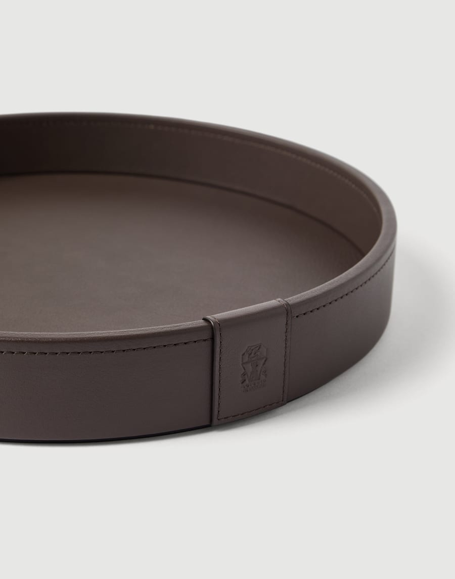 Wood and leather small tray Cigar Lifestyle - Brunello Cucinelli