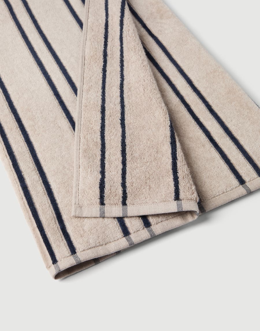 Striped terrycloth towel Blue Lifestyle - Brunello Cucinelli