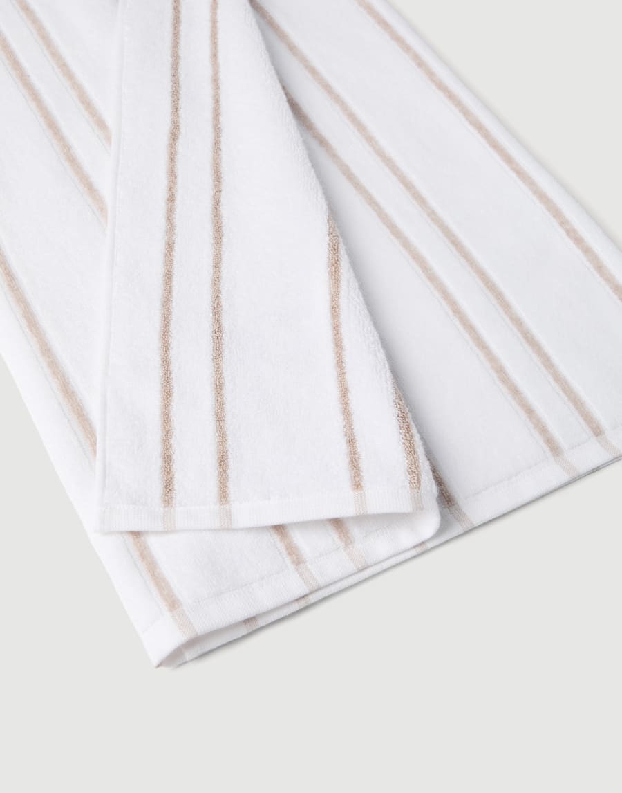 Serviette de bain en éponge rayée Blanc Lifestyle - Brunello Cucinelli