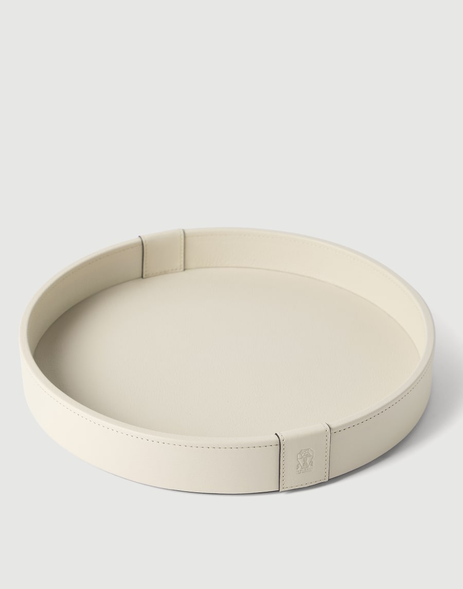 Wood and leather small tray Ivory Lifestyle - Brunello Cucinelli